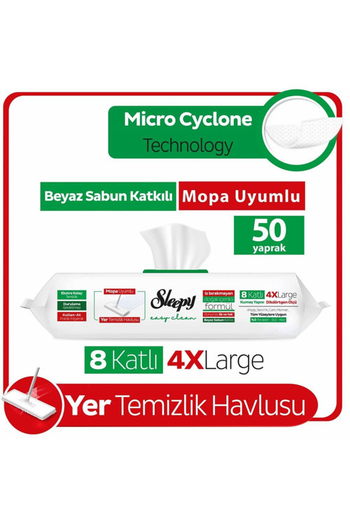 2 Adet Easy Clean Yer Temizlik Havlusu Beyaz Sabunlu 50 Li