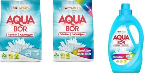 Doğal Mineralli 4 Kg Beyaz + 4 Kg Renkliler + Sıvı Renkliler 3 Lü Set