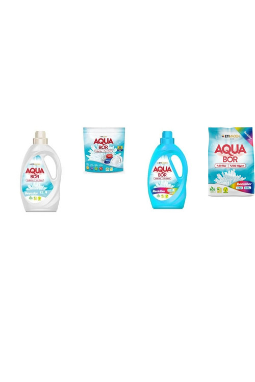 Doğal Mineralli Sıvı Beyaz + Tablet + Sıvı Renkliler + 4 Kg Renkliler 4 Lü Set
