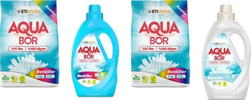 Aquabor Doğal Mineralli 4Kg Renkliler + Sıvı Renkliler + 4Kg Renkliler + Sıvı Beyaz Set
