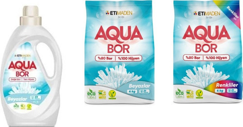 Aquabor Doğal Mineralli Sıvı Beyaz + 4 Kg Beyaz + 4 Kg Renkliler 3 Lü Set
