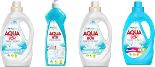 Aquabor Doğal Mineralli Sıvı Beyaz + Bulaşık + Sıvı Beyaz + Sıvı Renkliler Set