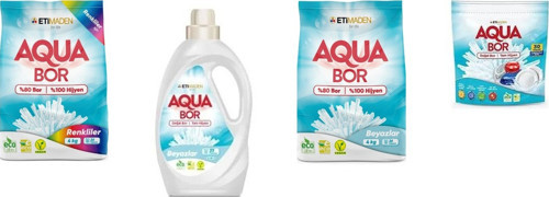 Aquabor Doğal Mineralli 4 Kg Renkliler + Sıvı Beyaz + 4 Kg Beyaz + Tablet 4 Lü Set