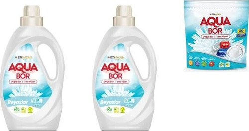 Aquabor Doğal Mineralli Sıvı Beyaz + Sıvı Beyaz + Tablet 3 Lü Set