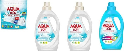 Aquabor Doğal Mineralli Tablet + Sıvı Beyaz + Sıvı Beyaz + Sıvı Renkliler Set