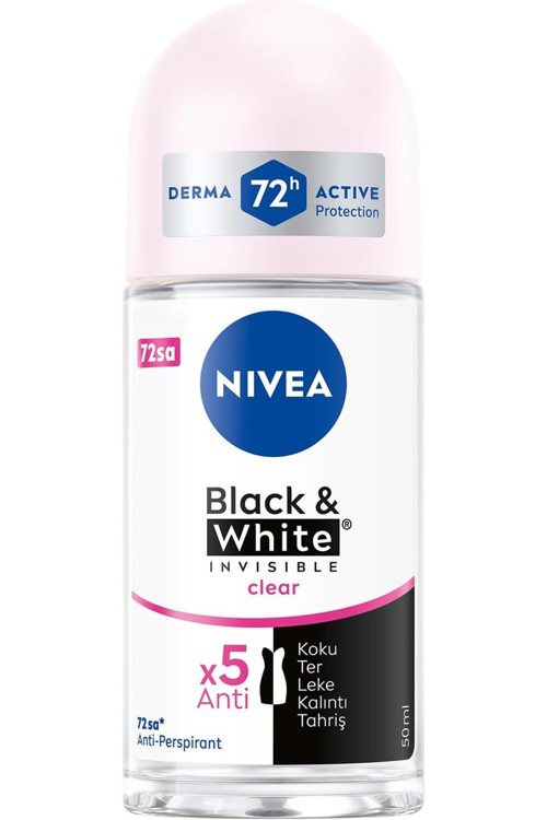 Black & White Invisible Clear Roll-On 50 Ml X 3 Adet