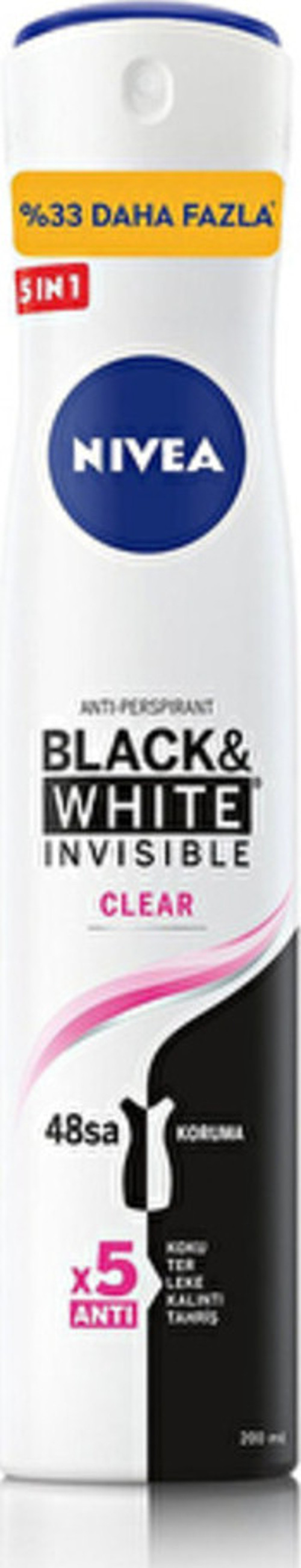 4 Adet Deodorant Black&White Clear Kadın 200Ml