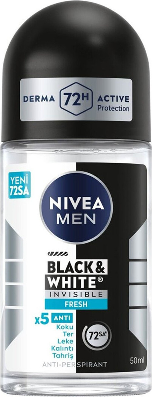 Men Erkek Roll On Deodorant Black&White Fresh 50 Ml 3 Adet
