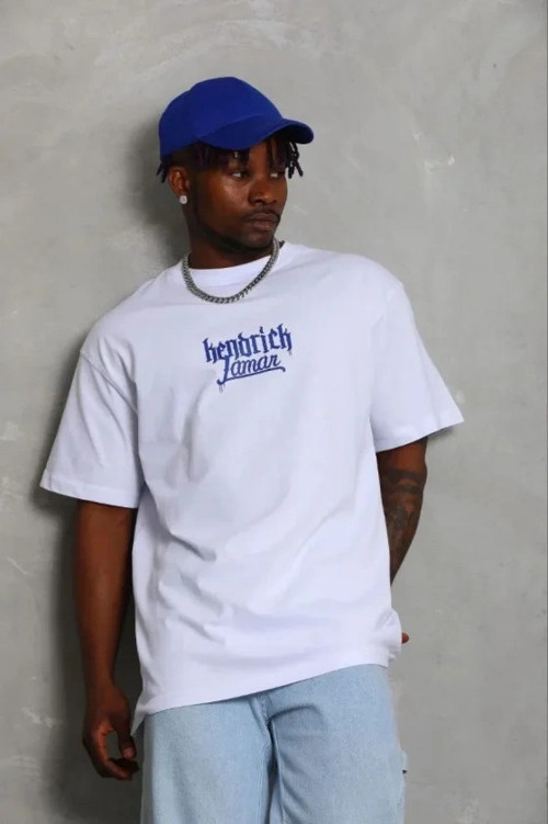 Erkek Baskılı T-Shirt Kısa Kol Bisiklet Yaka Regular Fit Rahat Kalıp Günlük Tişört - Beyaz