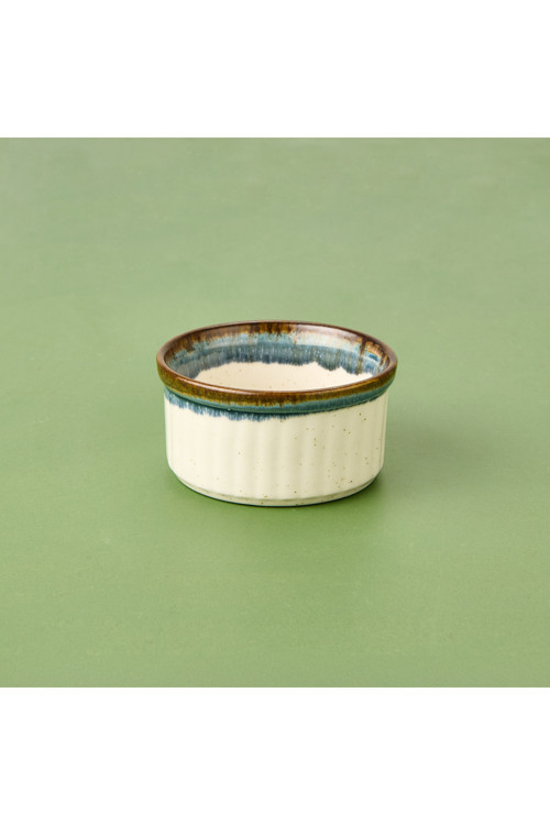 Porselen Sufle Kabı - Mavi - 9 Cm