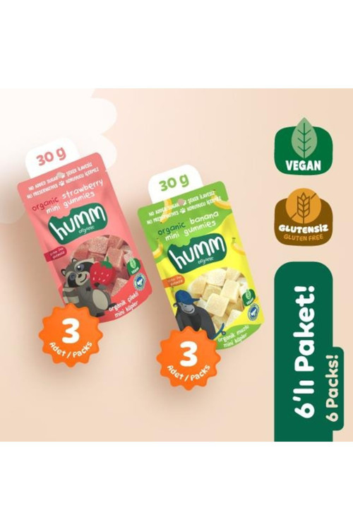 Organik Glutensiz Vegan Mini Küpler Atıştırmalık Paketi - 6 Adet (2 Çeşit)
