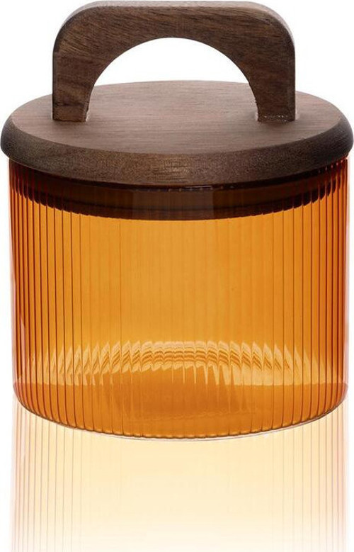 Akasya Kulplu Cam Kavanoz Amber 350 Ml