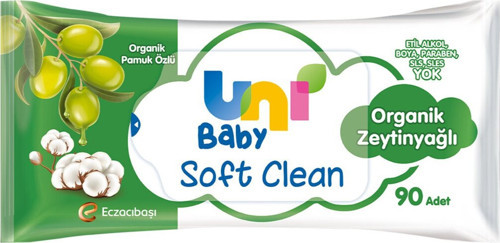 Soft Clean 90'Lı Organik Zeytinyağlı Islak Havlu 3 Adet