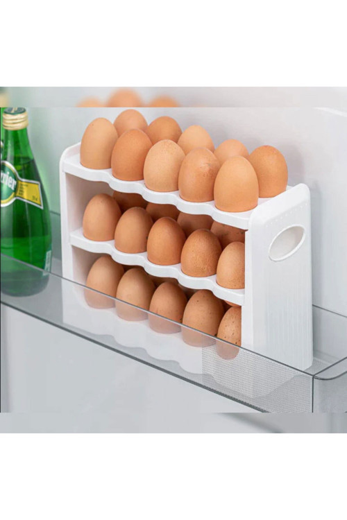 System 30 Bölmeli Yumurta Kutusu - Beyaz - 27 Cm