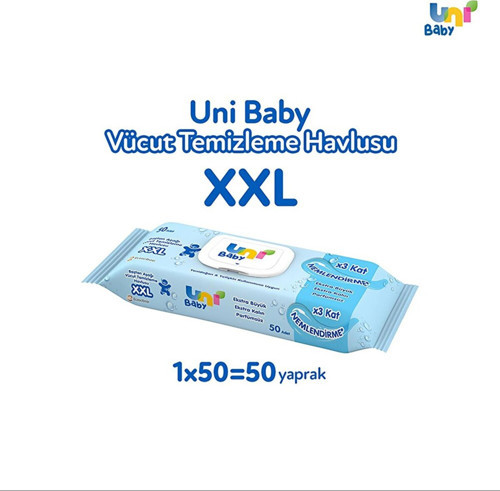 Vücut Temizleme Mendili 50 Yaprak Xxl (3 Adet)