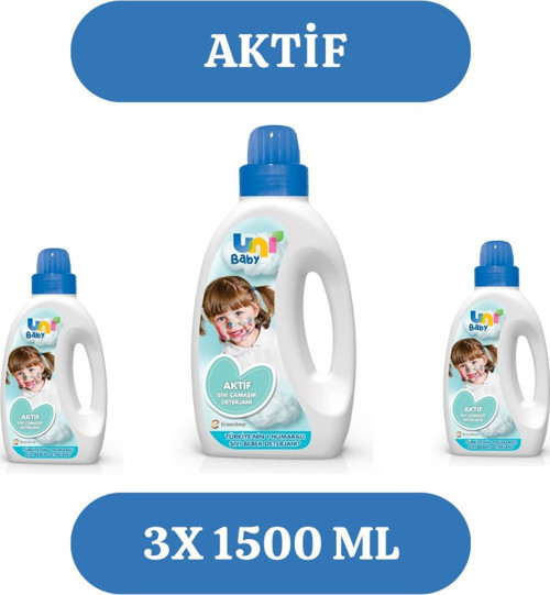 Aktif Bebek Çocuk Sıvı Çamaşır Deterjanı 3X 1500 Ml