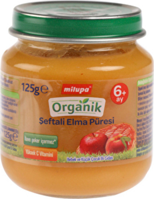 Organik Şeftali Elma (Kavanoz Maması) 125 G