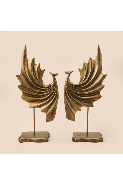 Deco Dragon 2'Li Dekor - Gold - 32 Cm