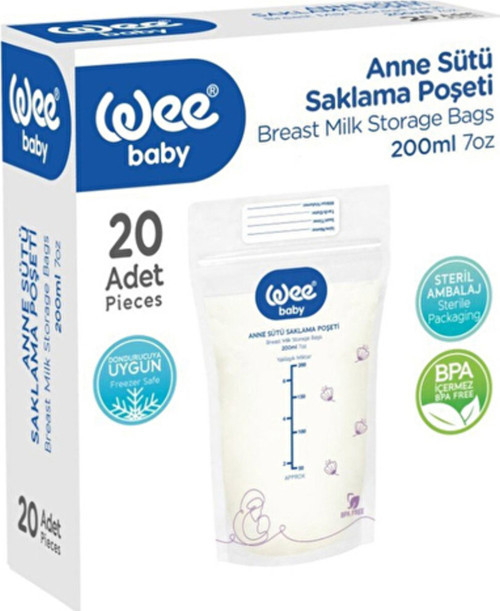4 Adet Anne Sütü Saklama Poşeti 20'Li 200 Ml