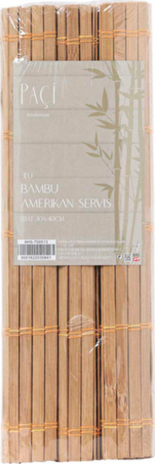 4 Adet Bambu Amerikan Servis 3'Lü