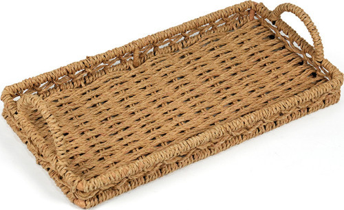 Deco Rustica Dekoratif Tepsi - Bej - 30 Cm