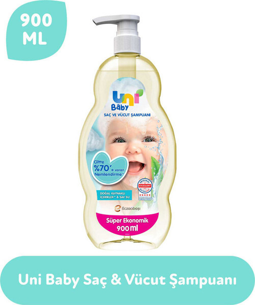 Bebek Saç Ve Vücut Şampuanı 900Ml Klasik (Pompalı) Süper Ekonomik Pk