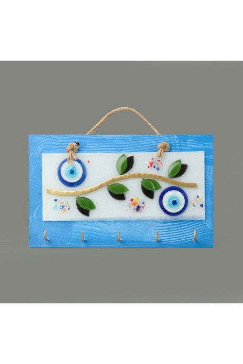 Deco Zeytin Anahtar Askısı - Mavi - 25 Cm