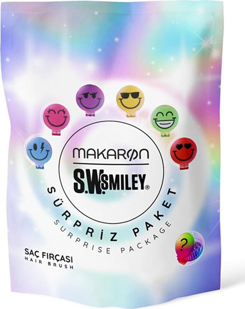 Beauty Makaron Saç Fırçası Smiley Sürpriz Paket (2 Adet)