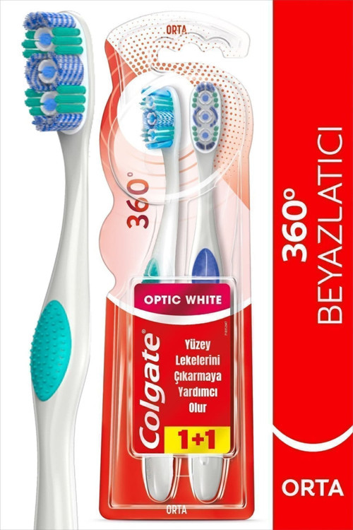 3 Adet 360 Optik Beyaz Diş Fırçası 1+1