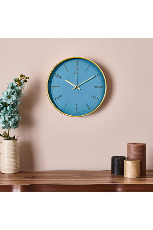 Modern Klasik Duvar Saati - Mavi - 30 Cm