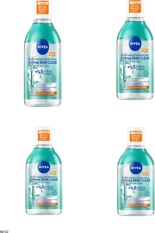 98722 Derma Skin Clear Micellar Makyaj Temizleme Suyu 4 Adet