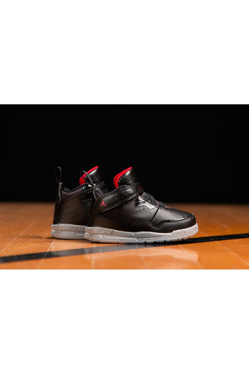 Air Jordan td Courtside 23 siyah bebek çocuk deri spor ayakkabı - lastik bagcıklı kolay giyilebilen