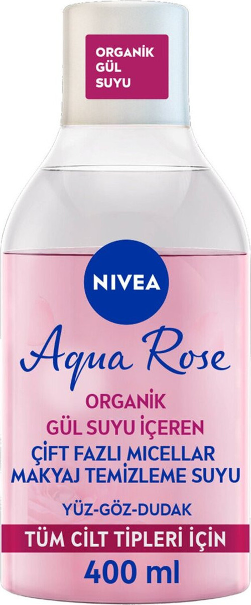Aqua Rose Micellar Gül Suyu İçeren Çift Fazlı Makyaj Temizleme Suyu 400Ml 3 Adet