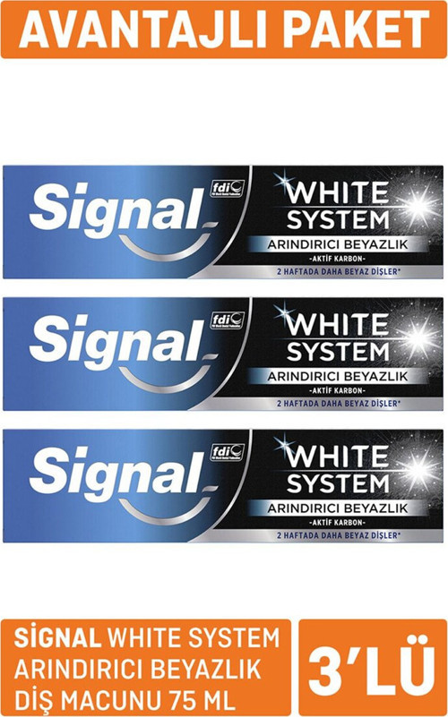 White System Arındırıcı Beyazlık Diş Macunu 75Ml X 3 2 Adet