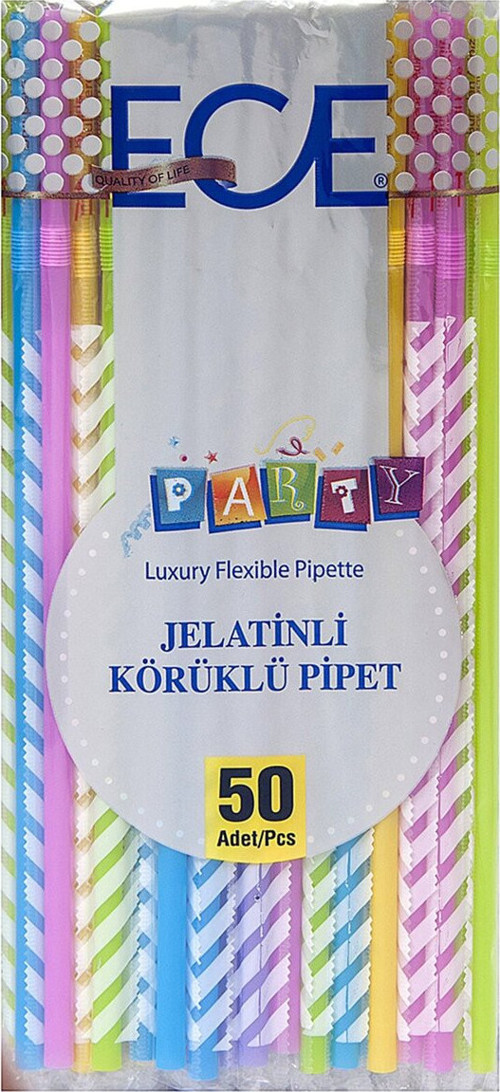 Party Jelatinli Körüklü Pipet 50'Li (Epk691) 2 Adet