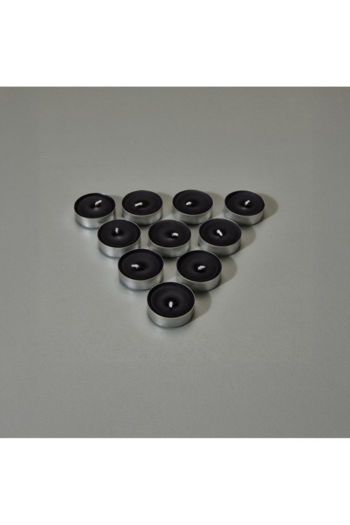 10'Lu Tealight Mum - Siyah - 3,8 Cm