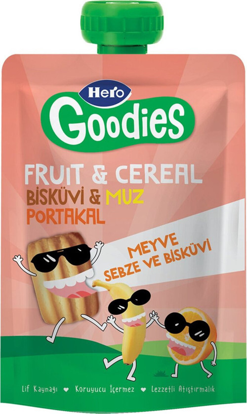 Goodies Bisküvi - Muz - Portakal Pouch 100 G 5 Adet