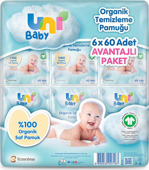 Bebek Temizleme Pamuğu 6X60 Adet (4 Adet)