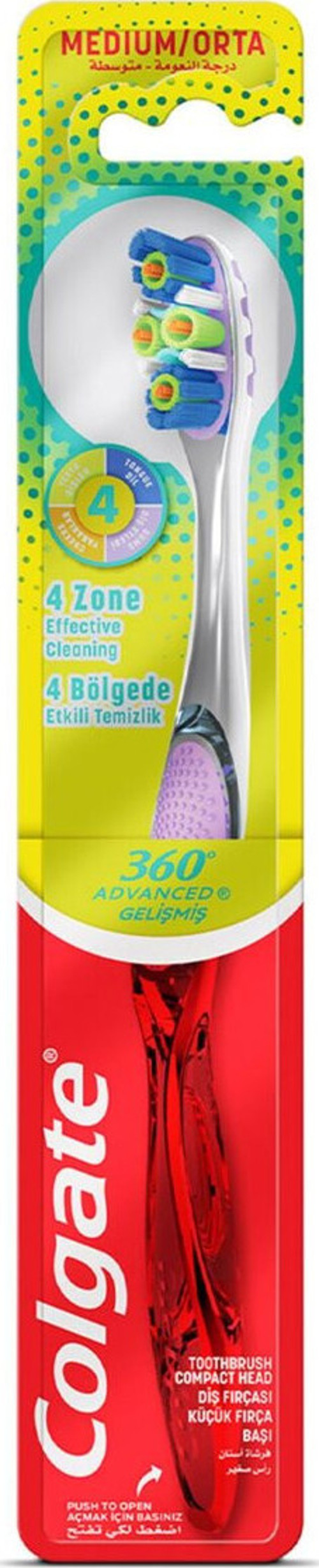 360 Gelişmiş 4 Yönlü Koruma Orta Diş Fırçası 2 Adet