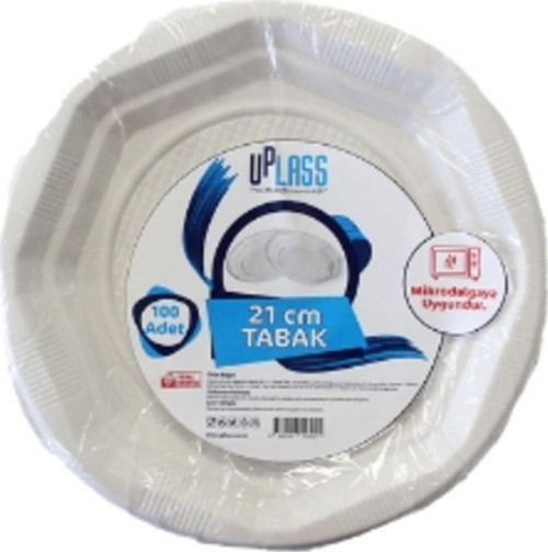 Plastik Tabak 21 Cm. 100'Lü 1 Adet