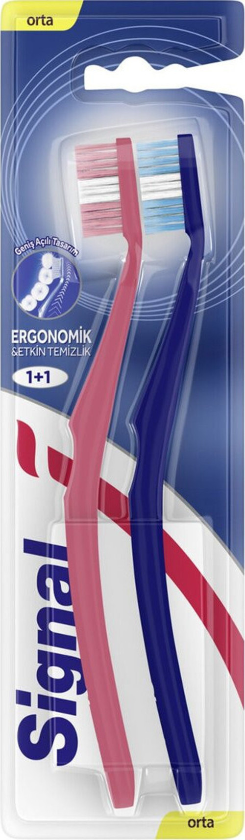 Ergonomik 1+1 Diş Fırçası 3 Adet