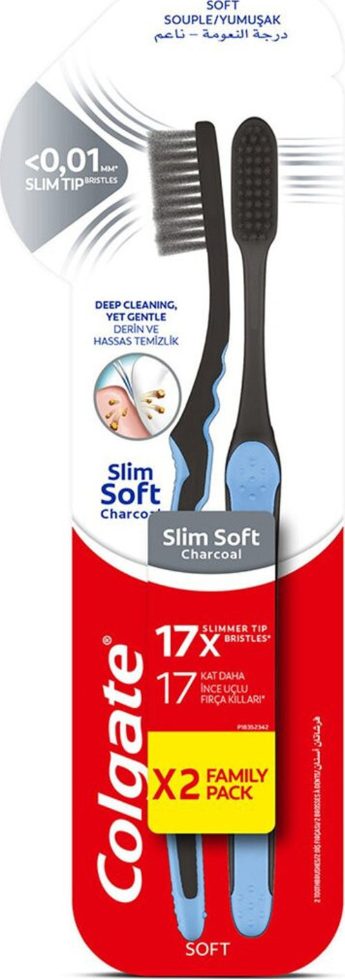 Mikro İnce Charcoal Yumuşak Diş Fırçası 1+1 3 Adet