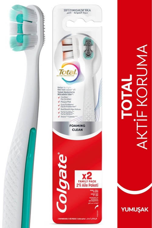 Total Foaming Clean 1+1 Yumuşak Diş Fırçası