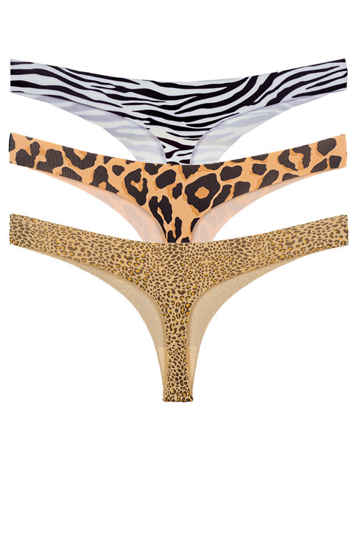 Lazer Tanga Leopar Desenli 3'Lü Paket