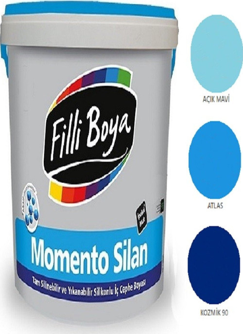 Momento Silan Tam Silinebilir Yıkanabilir Silikonlu Ipek Mat Boya 2,5lt (açık Mavi)