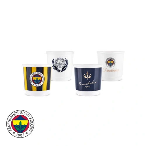 x Fenerbahçe Lisanslı 4 Kişilik Espresso Seti 90 ml