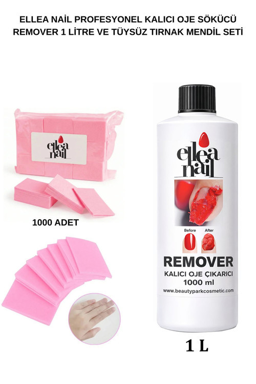 Profesyonel Kalıcı Oje Çıkarıcı Remover 1 L ve Tırnak Temizleyici Cleanser Mandal Seti