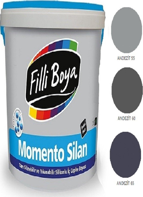 Momento Silan Tam Silinebilir Yıkanabilir Silikonlu Ipek Mat Boya 1,25lt (andezit 60)