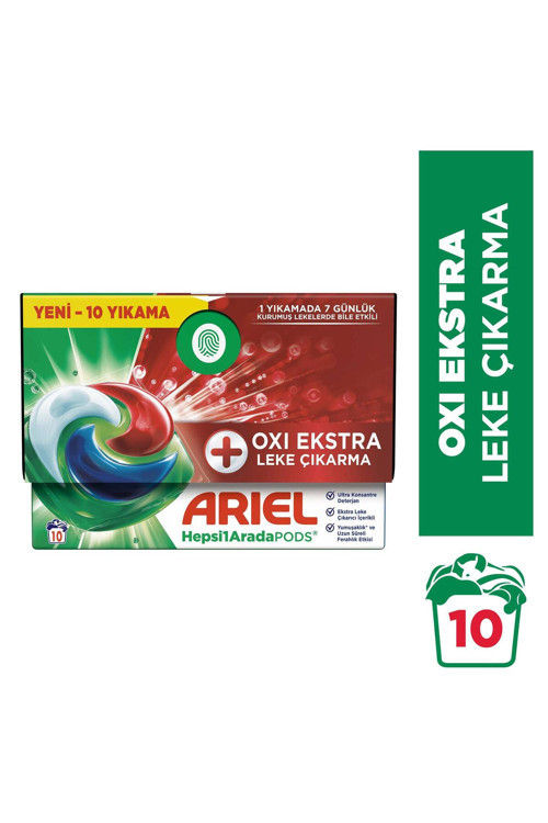 Hepsi1Arada PODS® Oxi Extra Leke Çıkarma Kapsül Çamaşır Deterjanı Beyazlar ve Renkliler 10 Yıkama