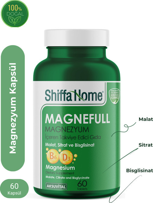 Magnefull- Magnezyum Sitrat, Malat ve Bisglisinat - 60 Tablet